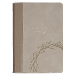 Amazing Grace Taupe Faux Leather Journal