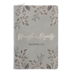 Strength and Dignity - Sage Faux Leather Journal with Zipped Closure