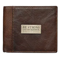 Be Strong And Courageous - Brown (Genuine Leather Wallet)