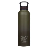 Plans To Give You Hope And A Future Green Stainless Steel Water Bottle - Jeremiah 29:11