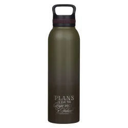 Plans To Give You Hope And A Future Green Stainless Steel Water Bottle - Jeremiah 29:11